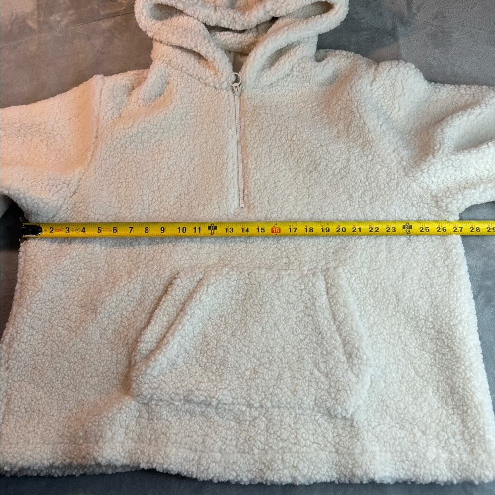 🎯NWOT Nap Pouch Pocket Fleece Hoodie Ivory Size Small - Picture 14 of 15